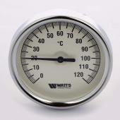 Термометр биметаллический F+R801 80мм с погружной гильзой WATTS Ind 120 град.C гильза 50мм