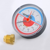 Термоманометр аксиальный с клапаном для монтажа/демонтажа EMMETI 4бар 120 град.C