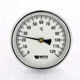 Термометр биметаллический F+R801 100мм с погружной гильзой WATTS Ind 120 град.C гильза 100мм